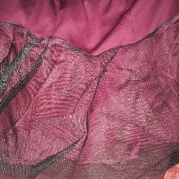 Escape SZ 12 Elegant Burgundy Wine Velvet Off the Shoulder Dress Formal Party - Picture 8 of 10